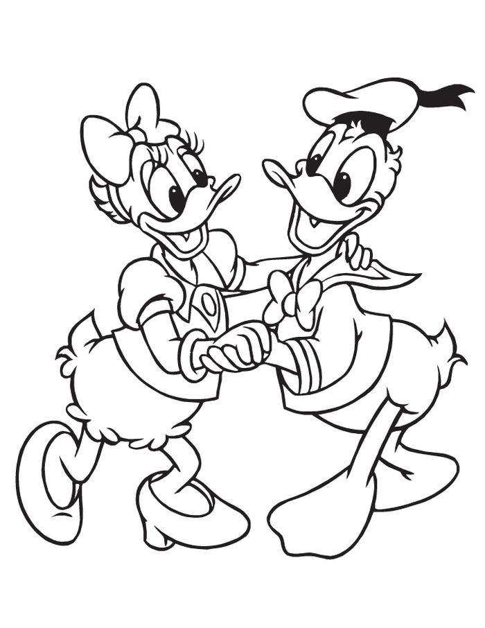 Valentines Day Coloring Pages Donald And Daisy Duck