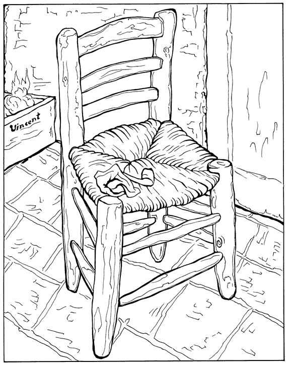 Van Goghs Chair Coloring Page