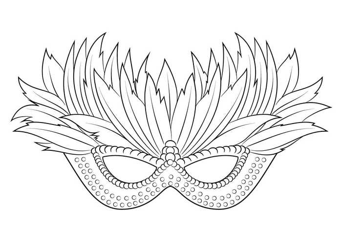 Venetian Mardi Grass Mask Coloring Pages