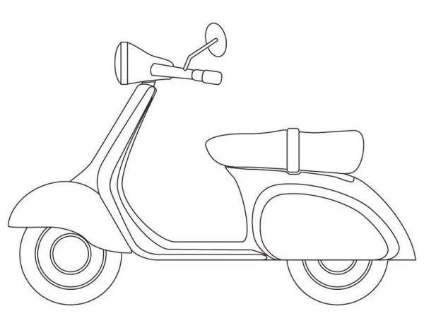 Vespa Italian scooter coloring page