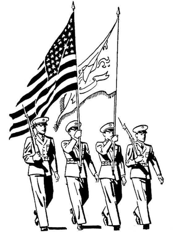 Veterans Day Parade Coloring Pages