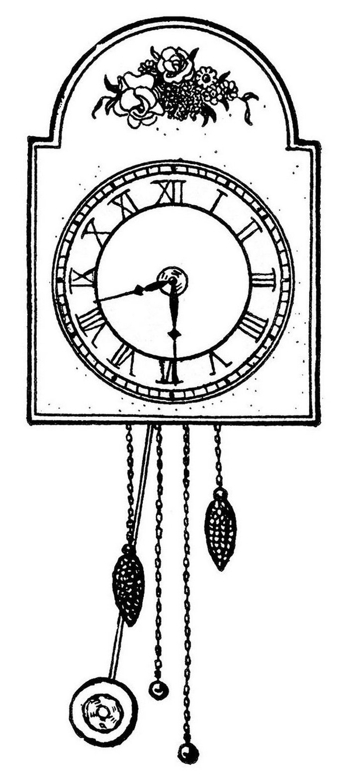 Wall Clock Coloring Sheet for Kids