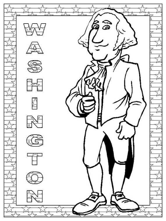 Washingtons Birthday Presidents Day Coloring Page