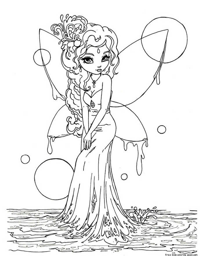 Water Fairy Coloring Page