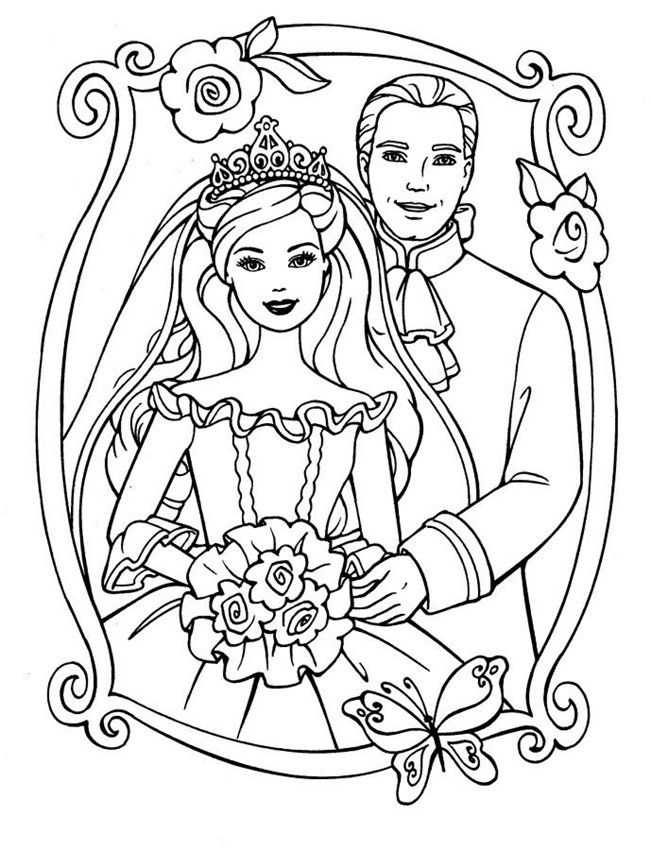 Wedding Barbie Coloring Pages