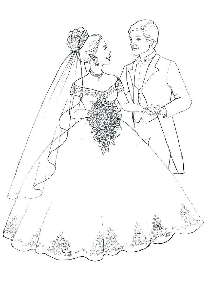 Wedding Coloring Pages Templates Free