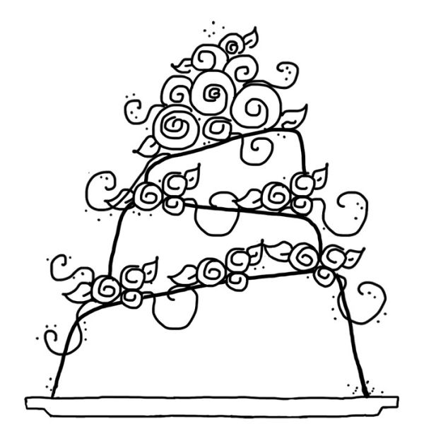 Wedding cake coloring pages wedding cake coloring pages for kids