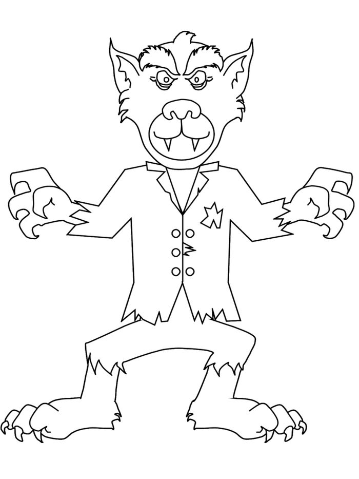 Werewolf Coloring Pages Easy