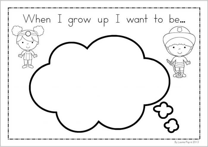 When I Grow Up Worksheet For Kindergarten