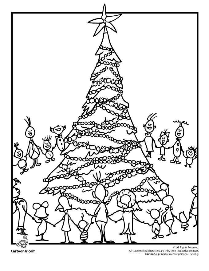 Whoville Tree Grinch Coloring Pages