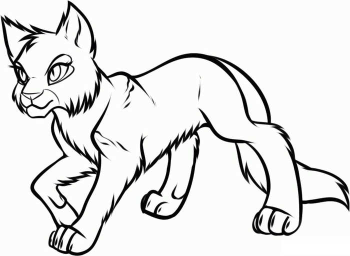 Wild Warrior Cat Coloring Pages