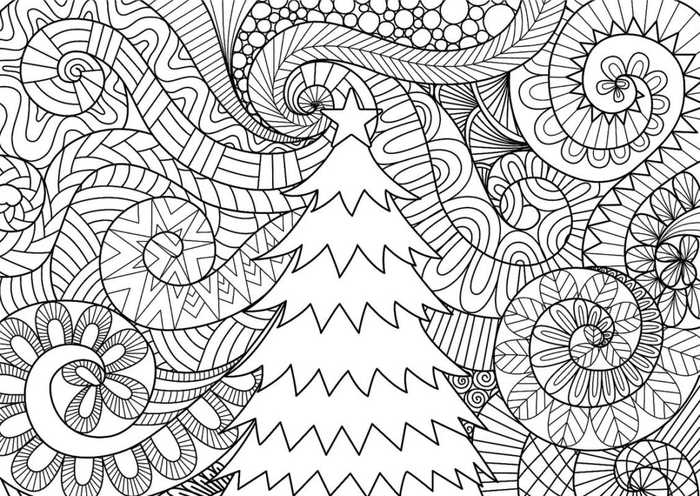 Winter Christmas Tree Coloring Pages