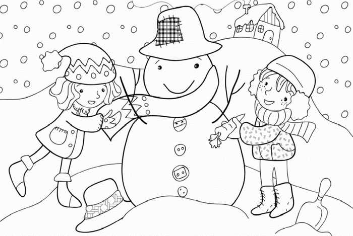 Winter Coloring Page For Kindergarten