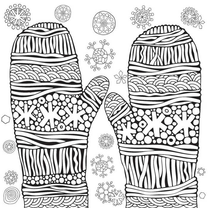 Winter Mittens Coloring Page