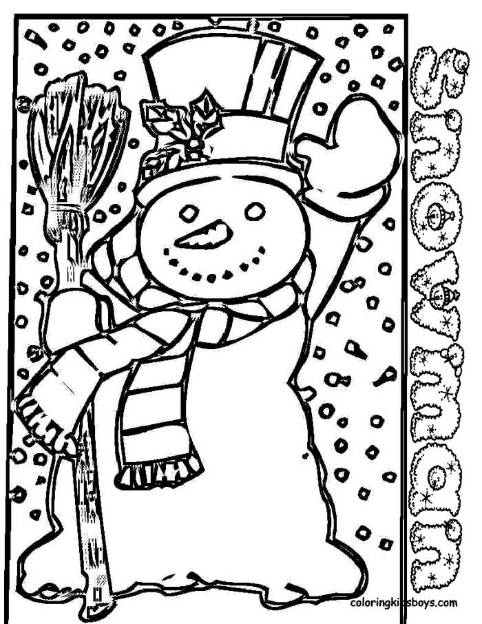 Winter Snowman Coloring Pages