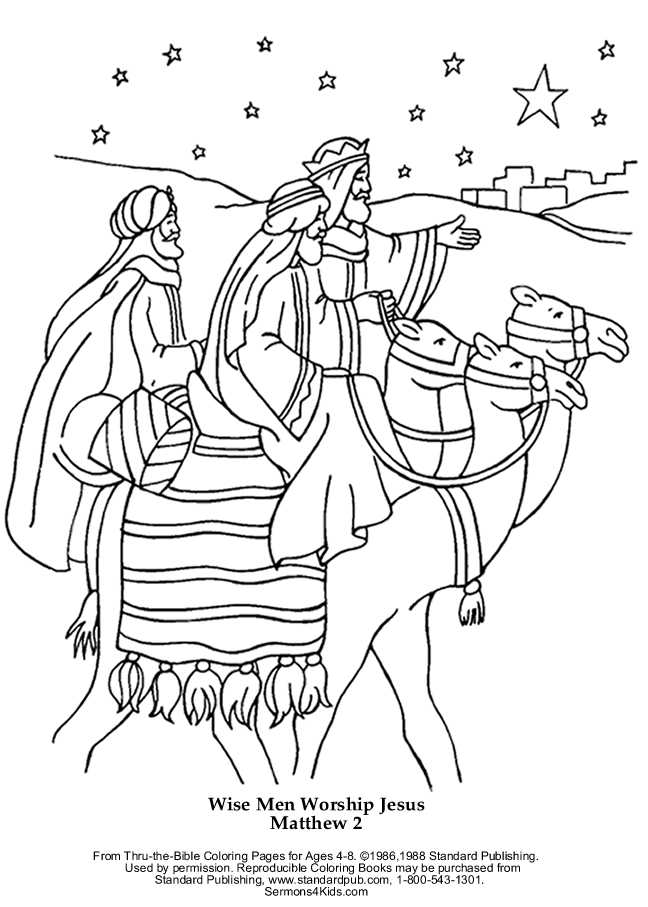 Wise Men Matthew Bible Coloring Pages