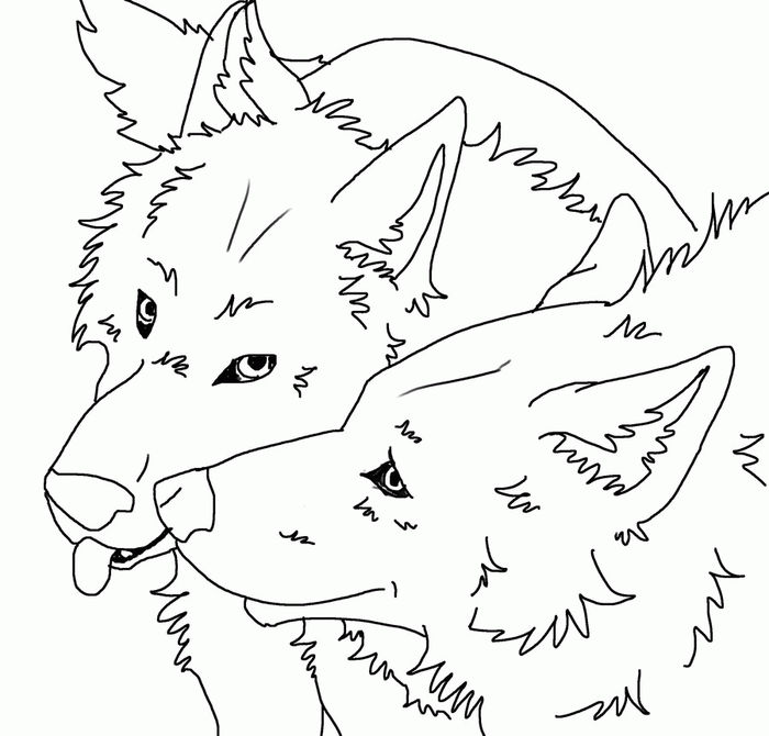 coloring pages of wolves in love