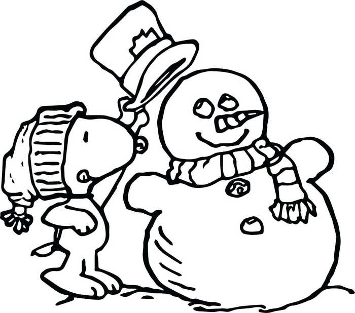 Woodstock Snowman Coloring Page