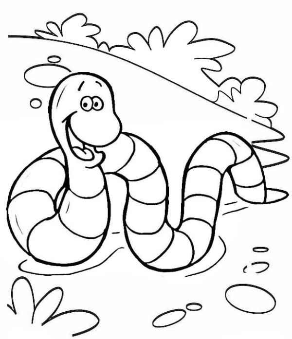 worm coloring pages