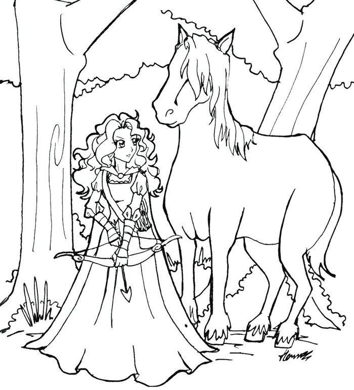 Young Merida Coloring Pages