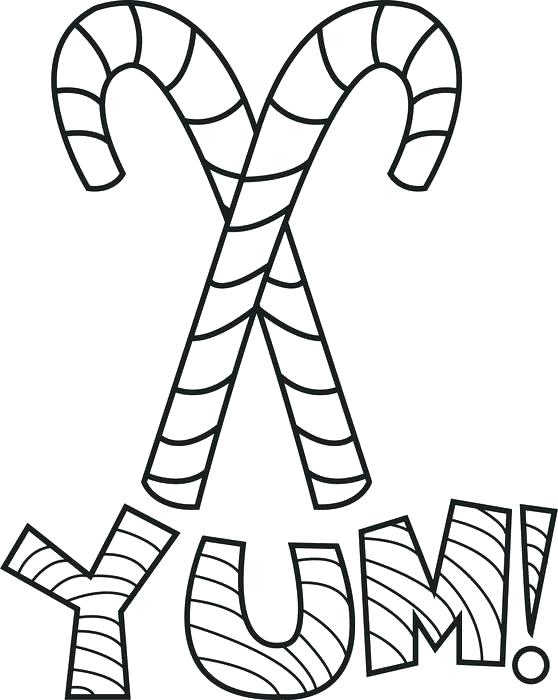 Yum Candy Cane Coloring Pages