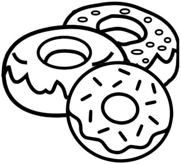 Yummy Donut Coloring Page