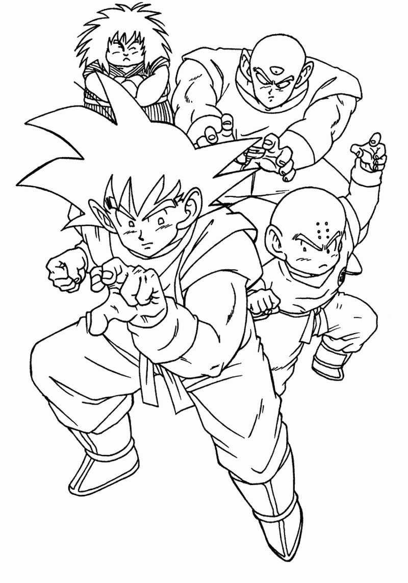 Z Fighters Dragon Ball Z Coloring Pages