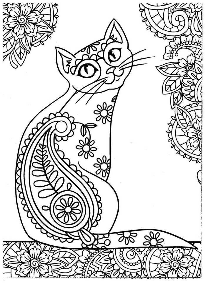 Zen Cat Coloring Pages Easy