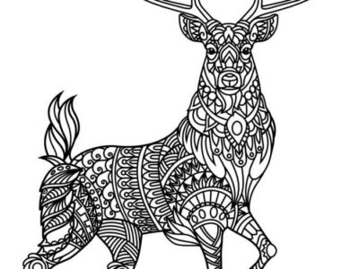 Zen Male Reindeer Coloring Page For Adults