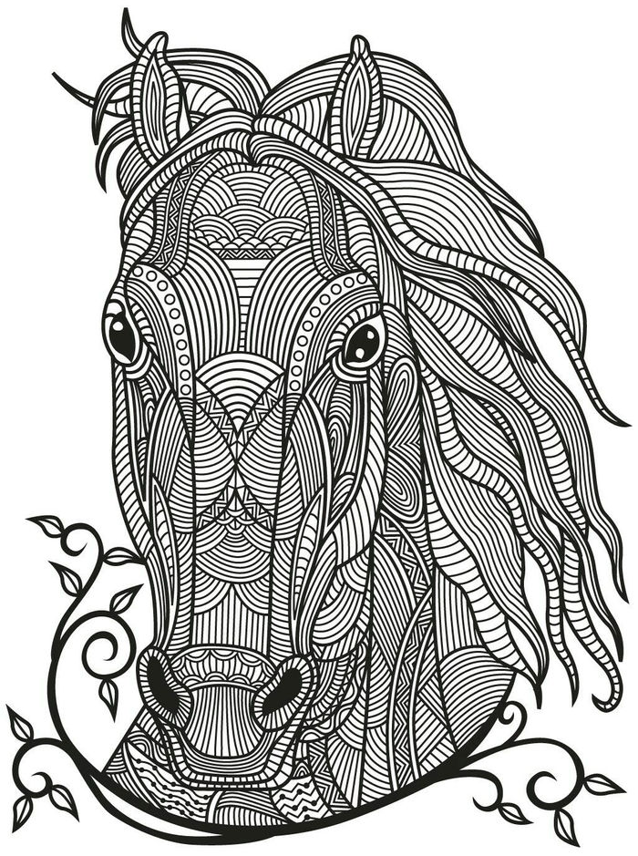 Zentangle Horse Coloring Pages