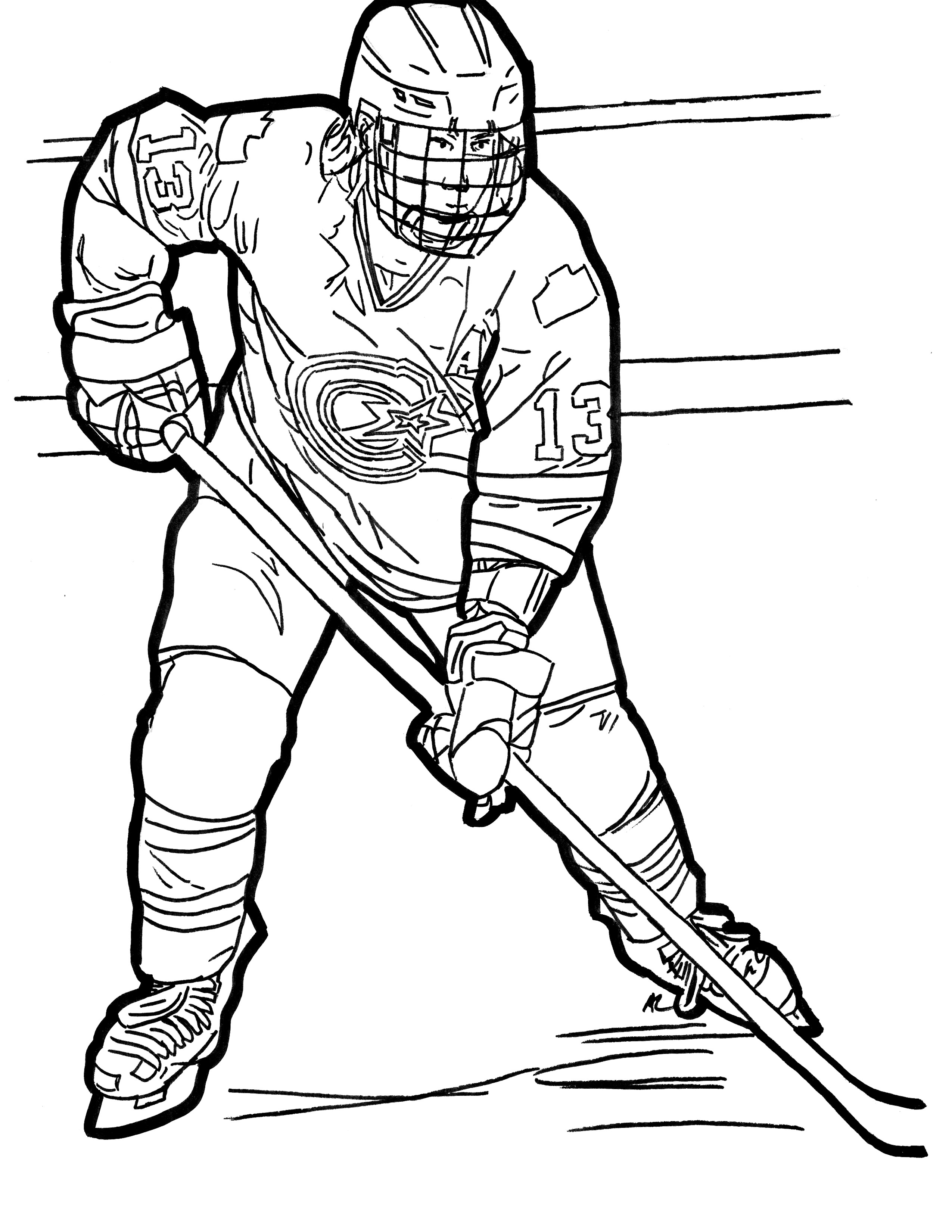 adult ice hockey coloring pages