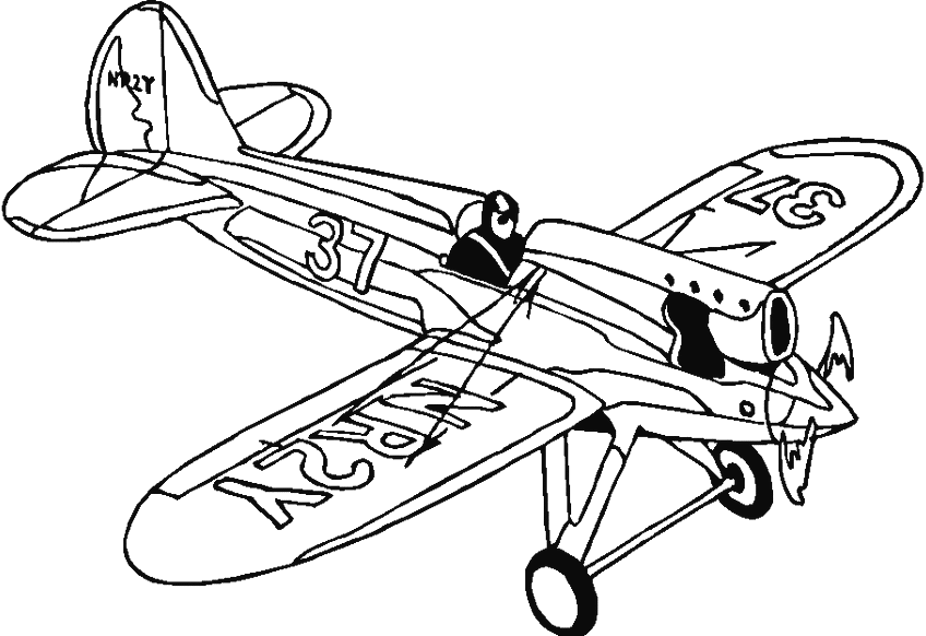 airplane coloring pages simple