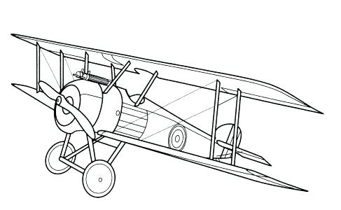 airplane with pilot coloring pages