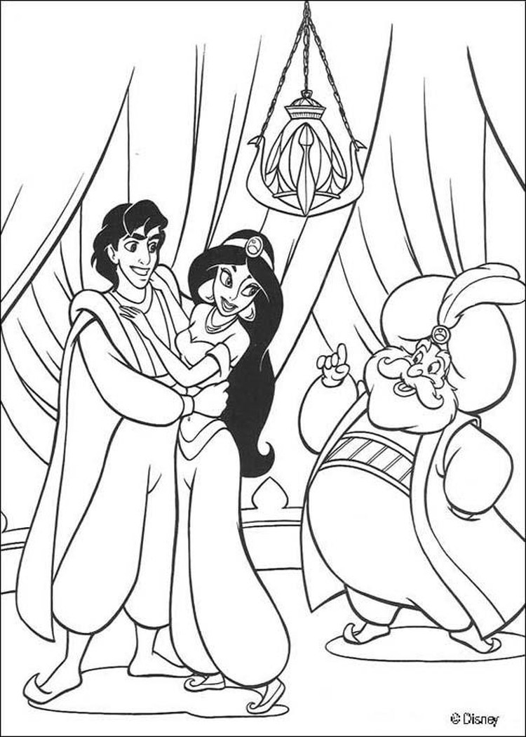 aladdin activity coloring pages