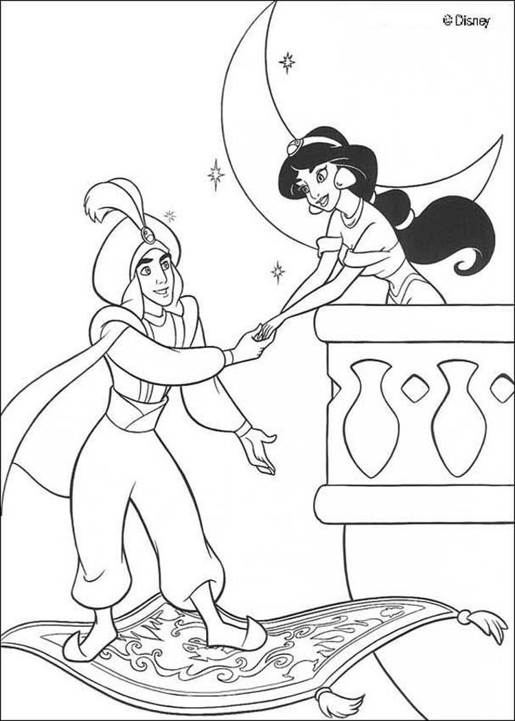 aladdin and jasmine coloring pages