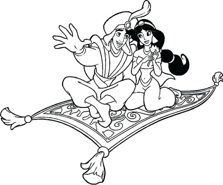 aladdin carpet ride coloring pages