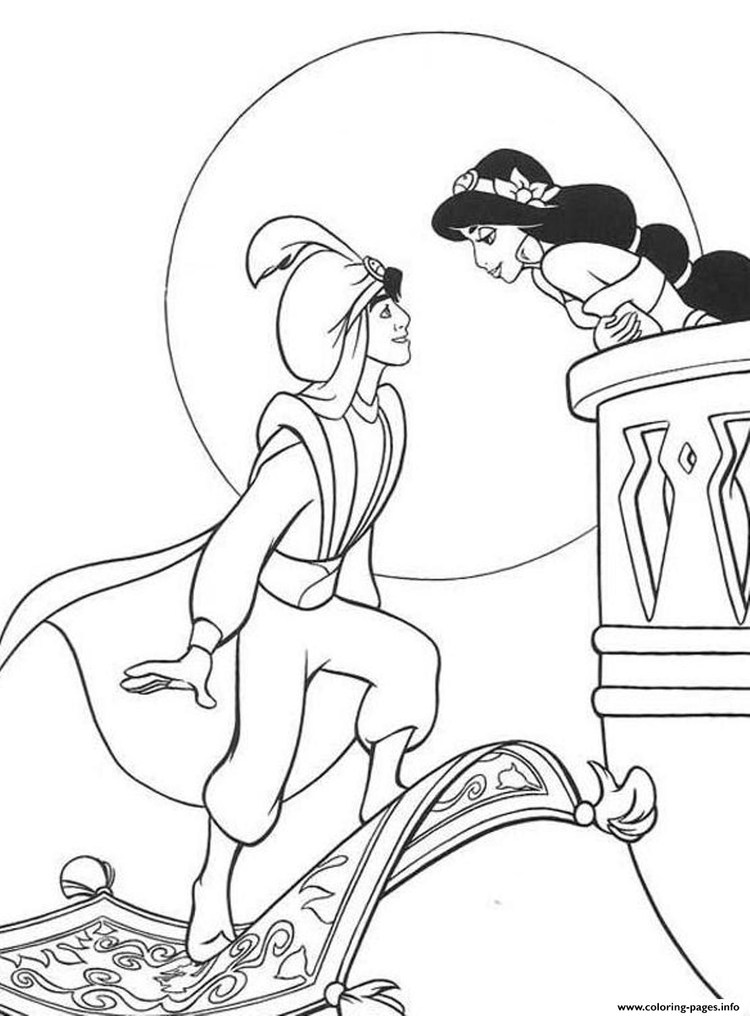 aladdin coloring pages free