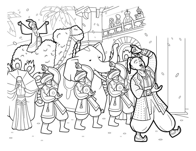 aladdin wedding coloring pages