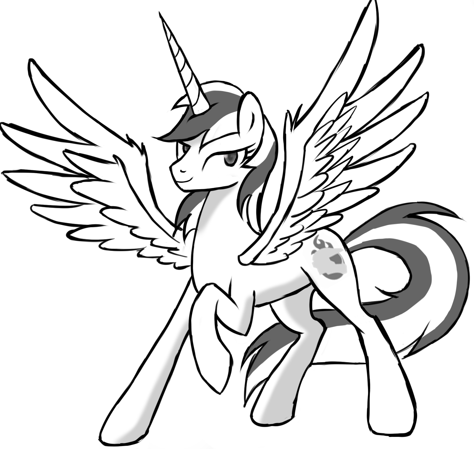 alicorn coloring pages template