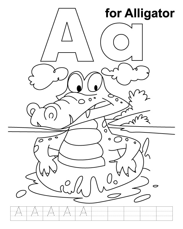 a for alligator Coloring page