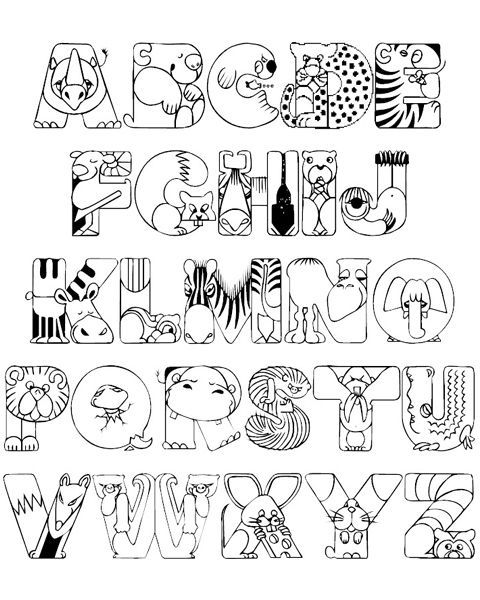 alphabet letters coloring pages for kids
