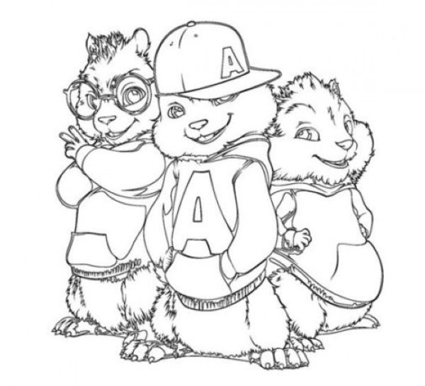 chipmunks coloring pages free