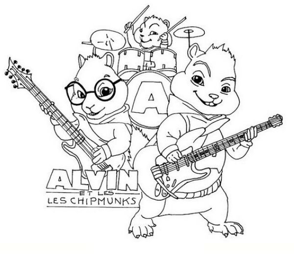 chipmunks coloring pages free