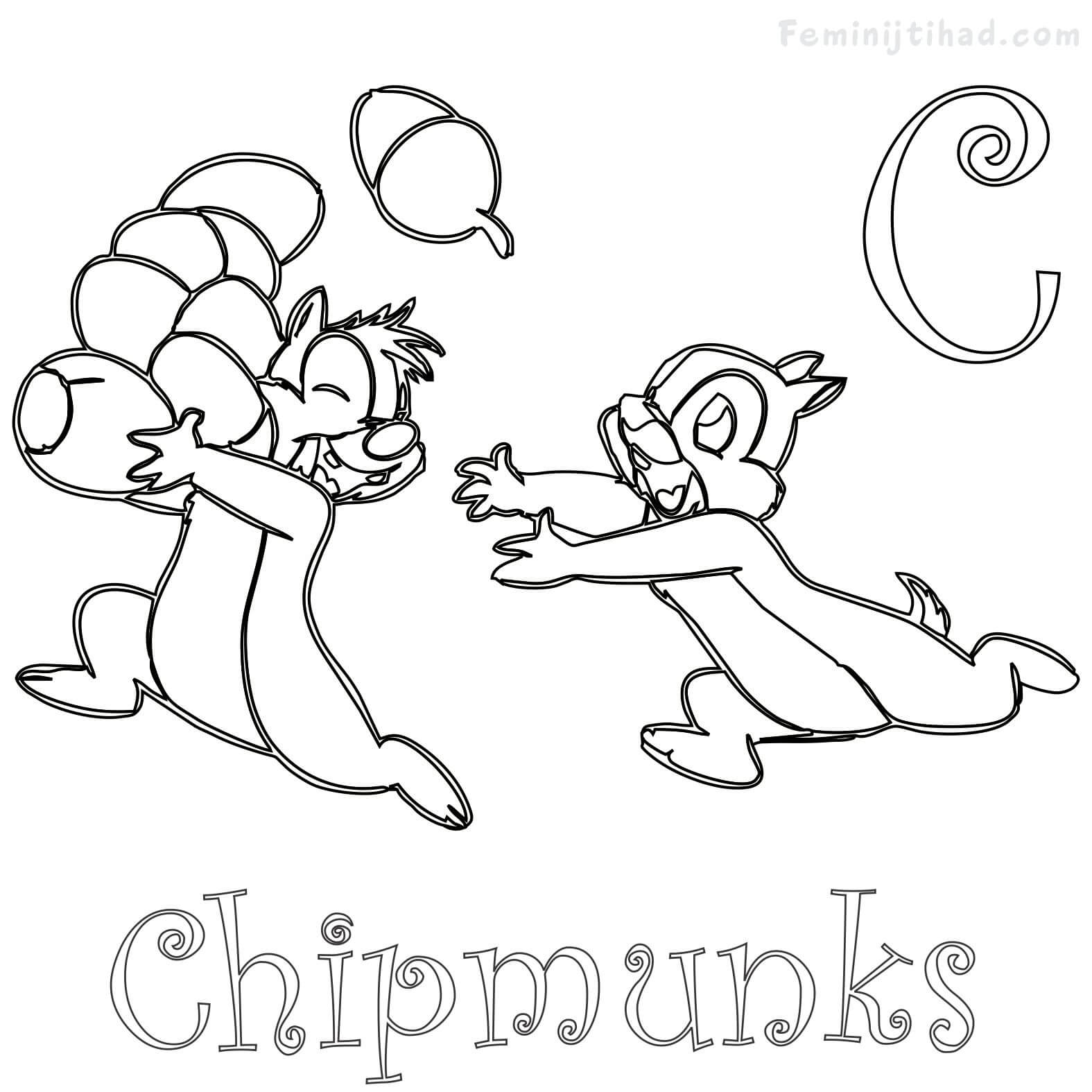 chipmunks coloring pages free