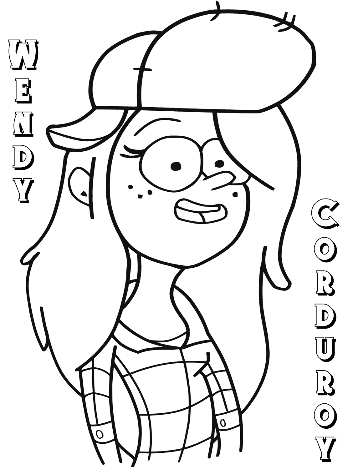 gravity falls wendy coloring pages
