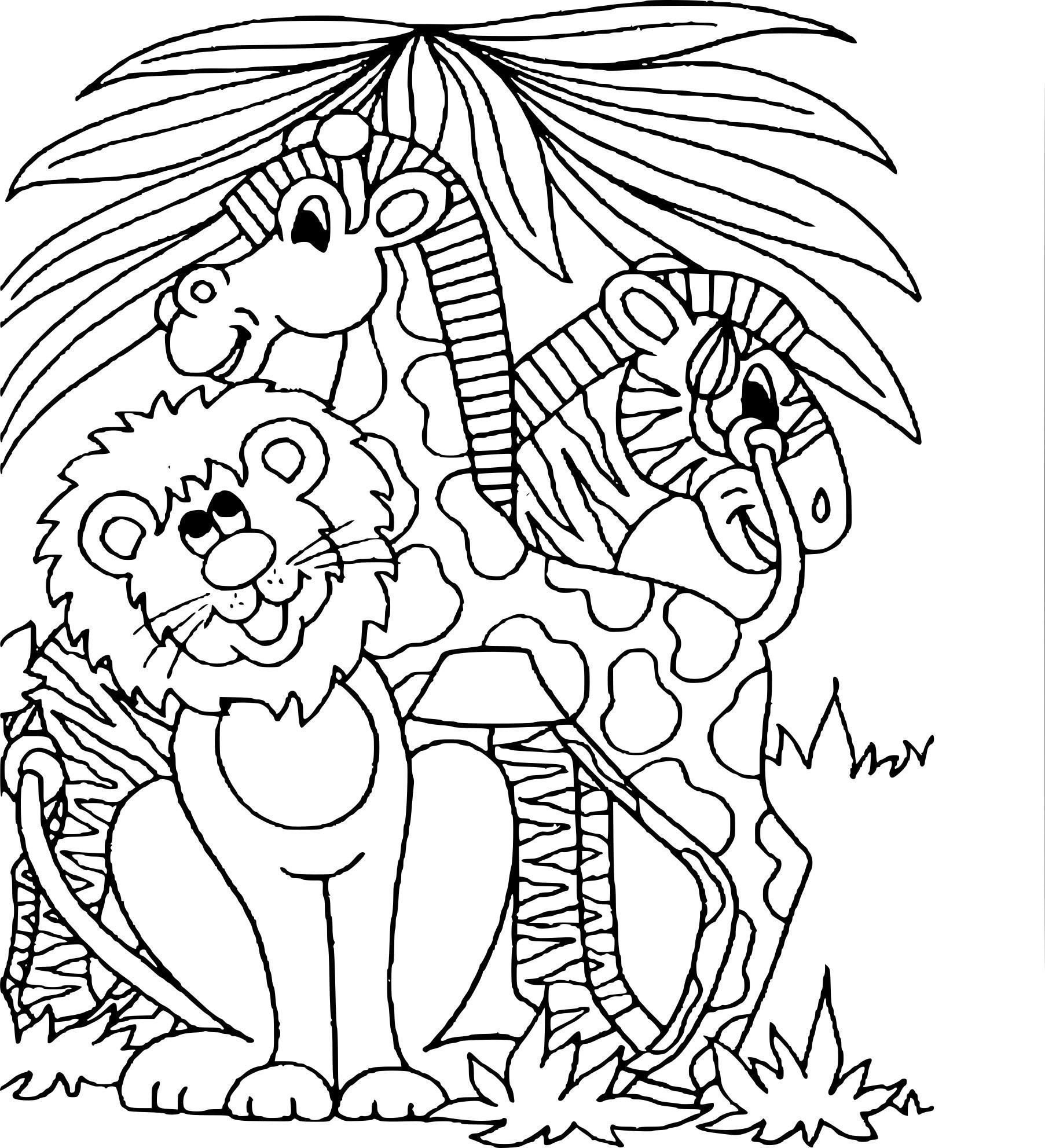 jungle animals coloring pages