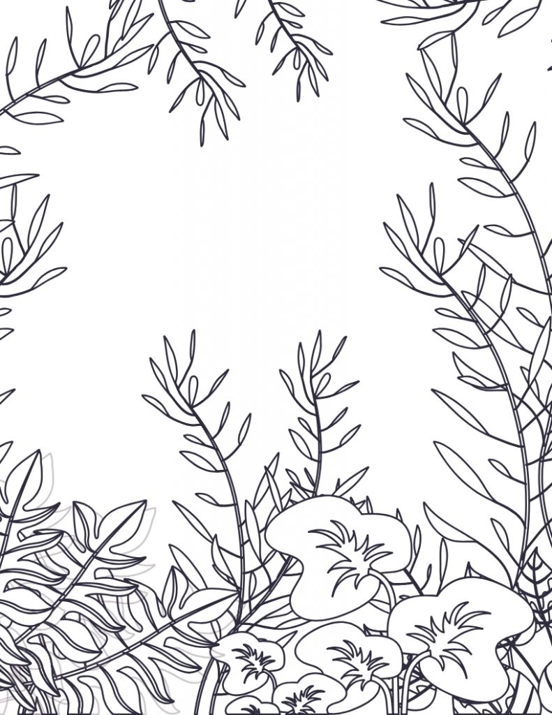 jungle leaves coloring pages