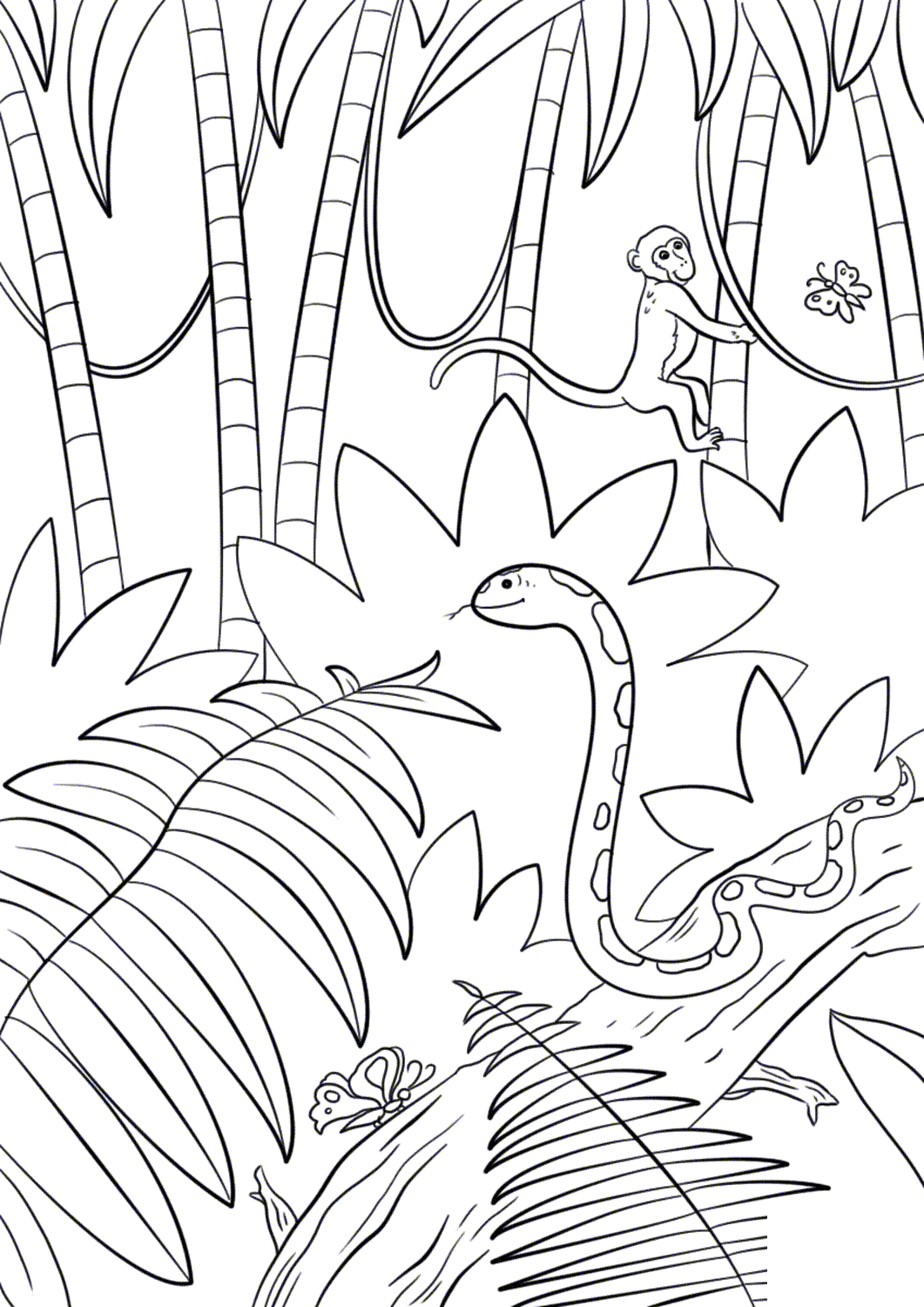magical jungle coloring pages