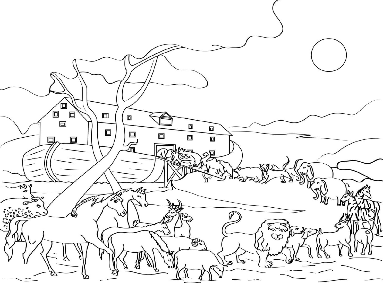 free printable noahs ark coloring pages