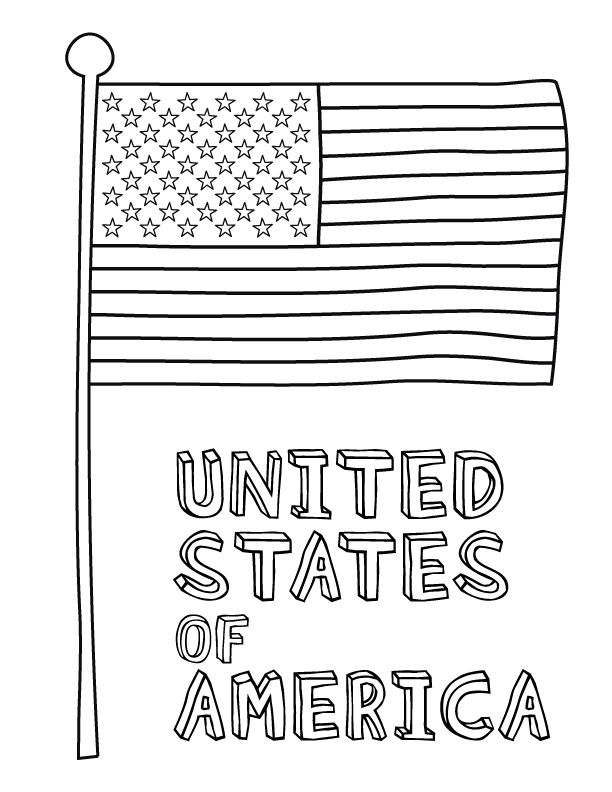 american flag coloring page for first grade